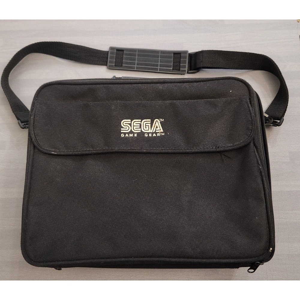 Vintage Sega Game Gear Carrying Case Black Canvas Travel Bag Console Storage